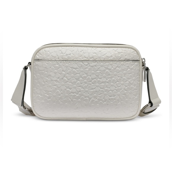 Karl Lagerfeld Paris Maybelle Crossbody Purse with Floral Pins in Winter White - Picture 5 of 12